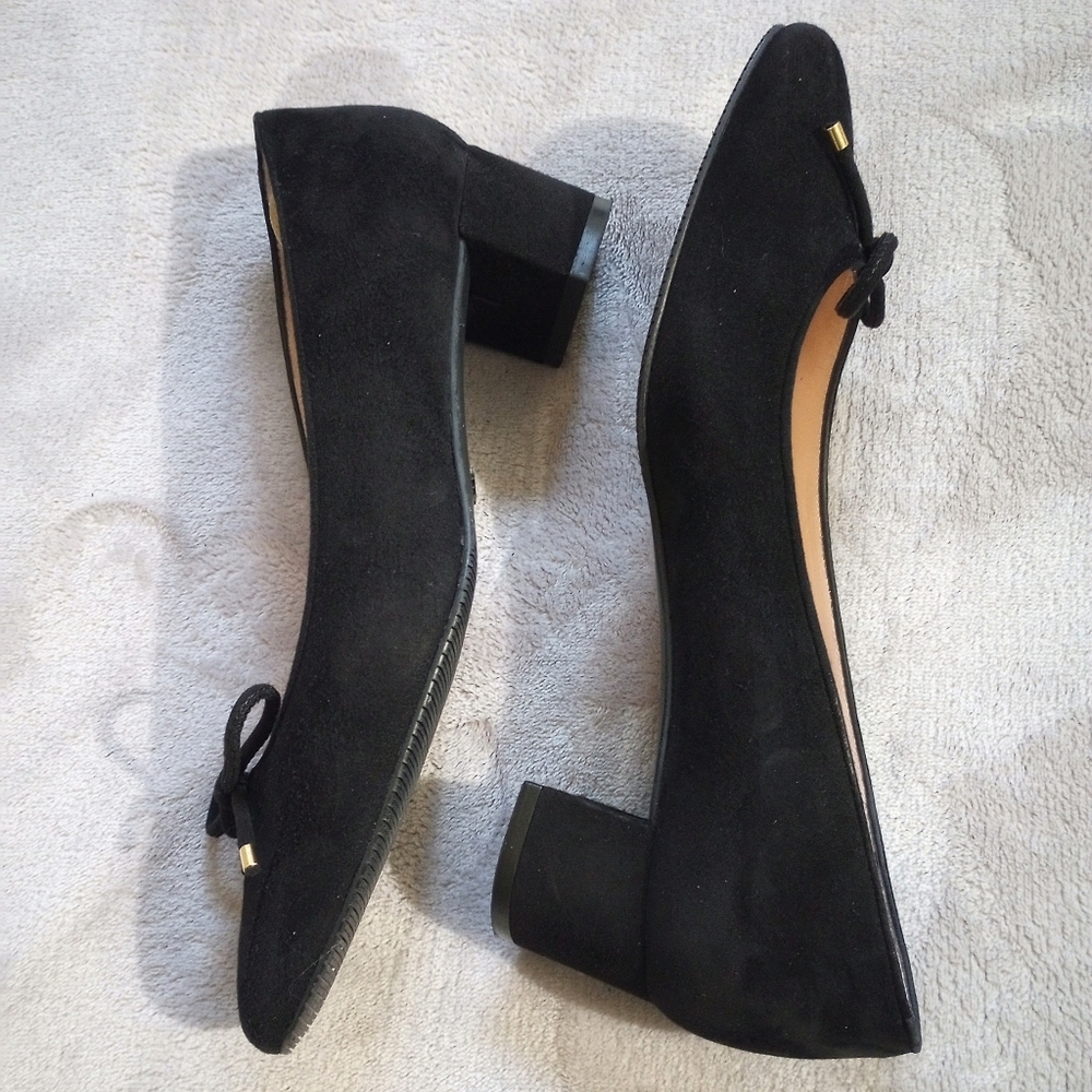 Stuart Weitzman Black Suede Low Heel Block Heel Pumps 7.5 - Picture 7 of 10